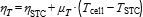 eta_T=eta_STC+mu_T*(T_cell-T_STC)