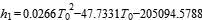 h_1=0.0266*T_0^2-47.7331*T_0-205094.5788